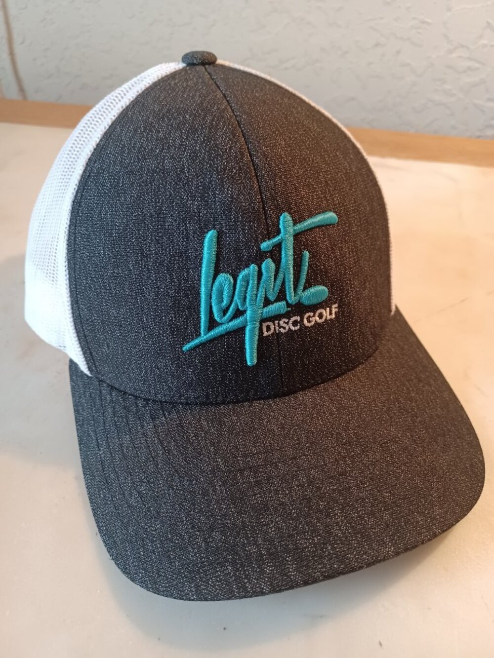 Legit Disc Golf Trucker Hat Cap Mesh Snapback Embroidered Logo Heather Gray